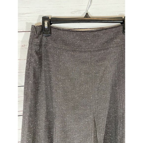 Sandro Skirt Womens Sz 6 Brown Tweed Trumpet  Side Zipper Chambray Career Office - Picture 5 of 6